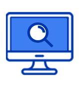 Computer Screen Icon with Search Icon on the screen.