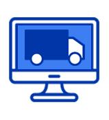 Computer screen with truck icon