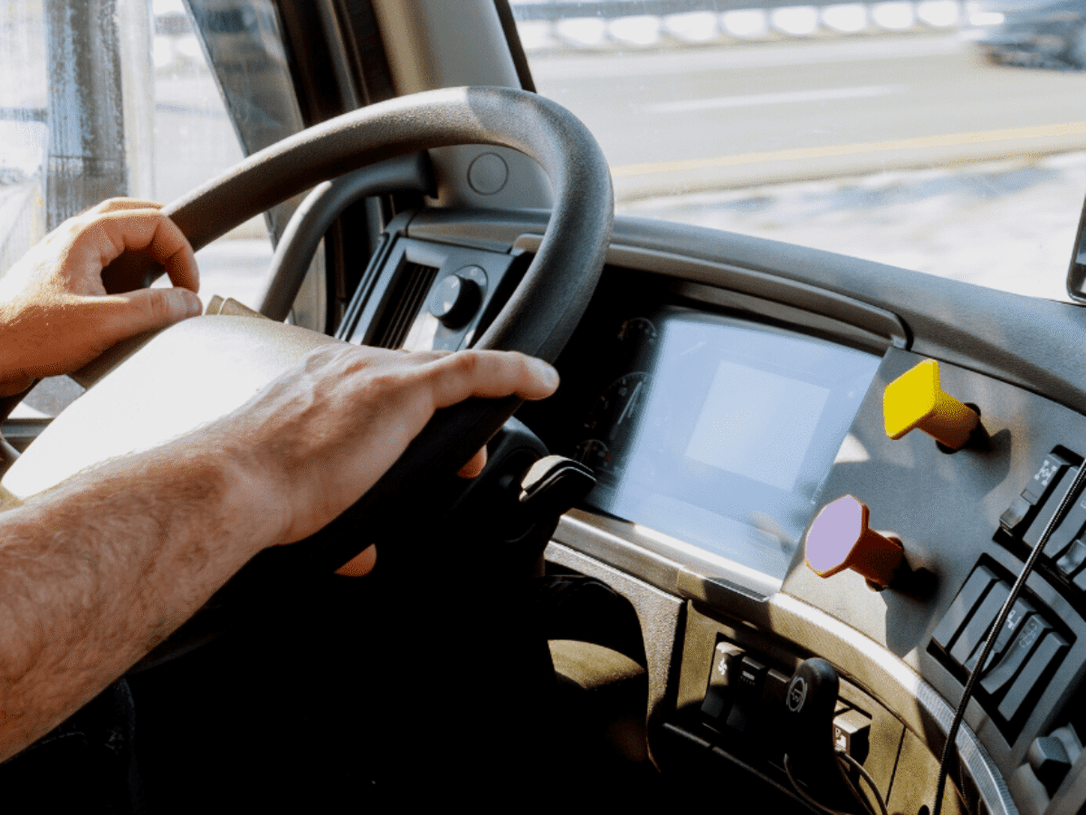 A driver at the wheel