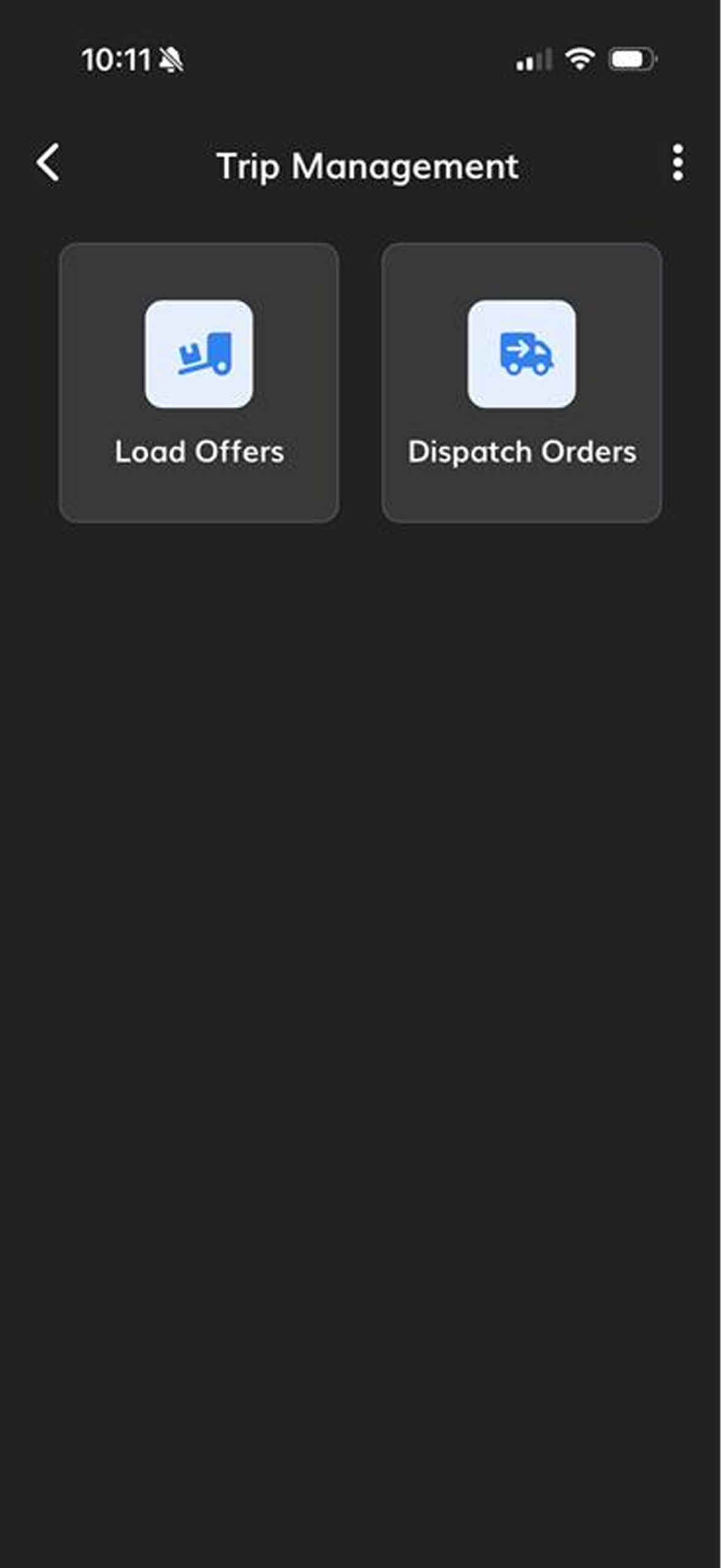 Trip Management screen